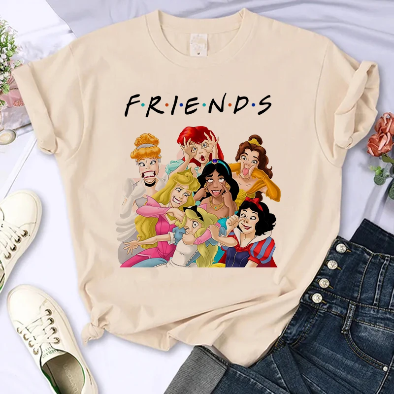 Streetwear Hip Hop Graphic Disney Princess T Shirt Women Harajuku 90s Cute T-shirt Funny Tshirt Female Clothes