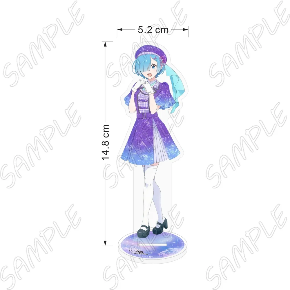 Anime Re:Zero Starting Life in Another World 10th Anniversary Acrylic Stand Model Plate Rem Ram Subaru Desktop Decor Keychain