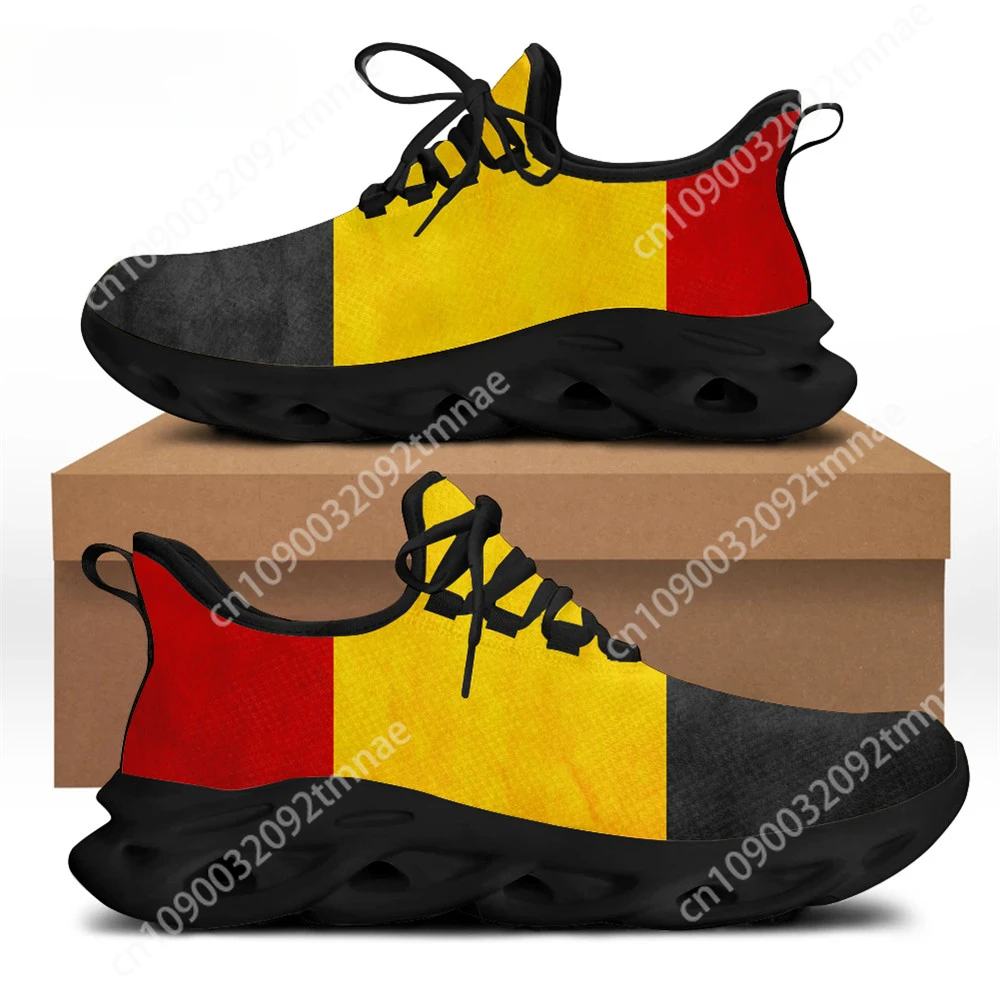 

Custom Flag Of Belgium 3D Pattern Fashion Men's Casual Sneakers Flats Autumn/Spring Comfortable Lace Up Shoes for Men Boys