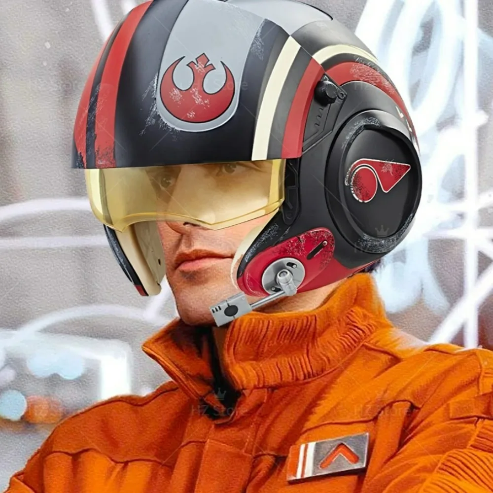 Hasbro Star Wars The Black Series Poe Dameron Электронный пилотный шлем X-Wing с подвижным козырьком и звуковым эффектом BB-8 в подарок C1441