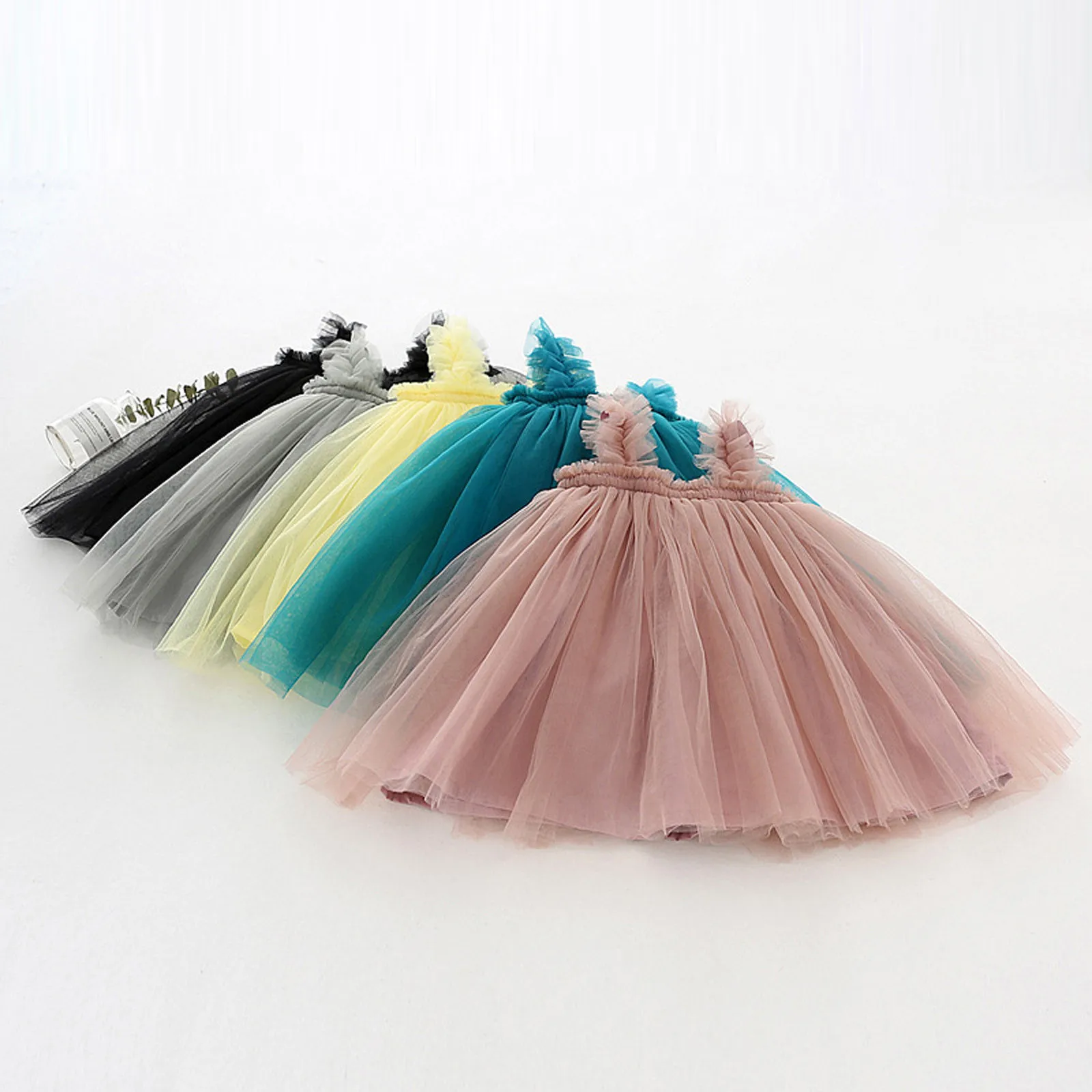 Toddler Pageant Dresses Sleeveless Dress Kids Dress Toddler Baby Princess Tulle Girl Party Ruffle Toddler Girl Cotton Dresses