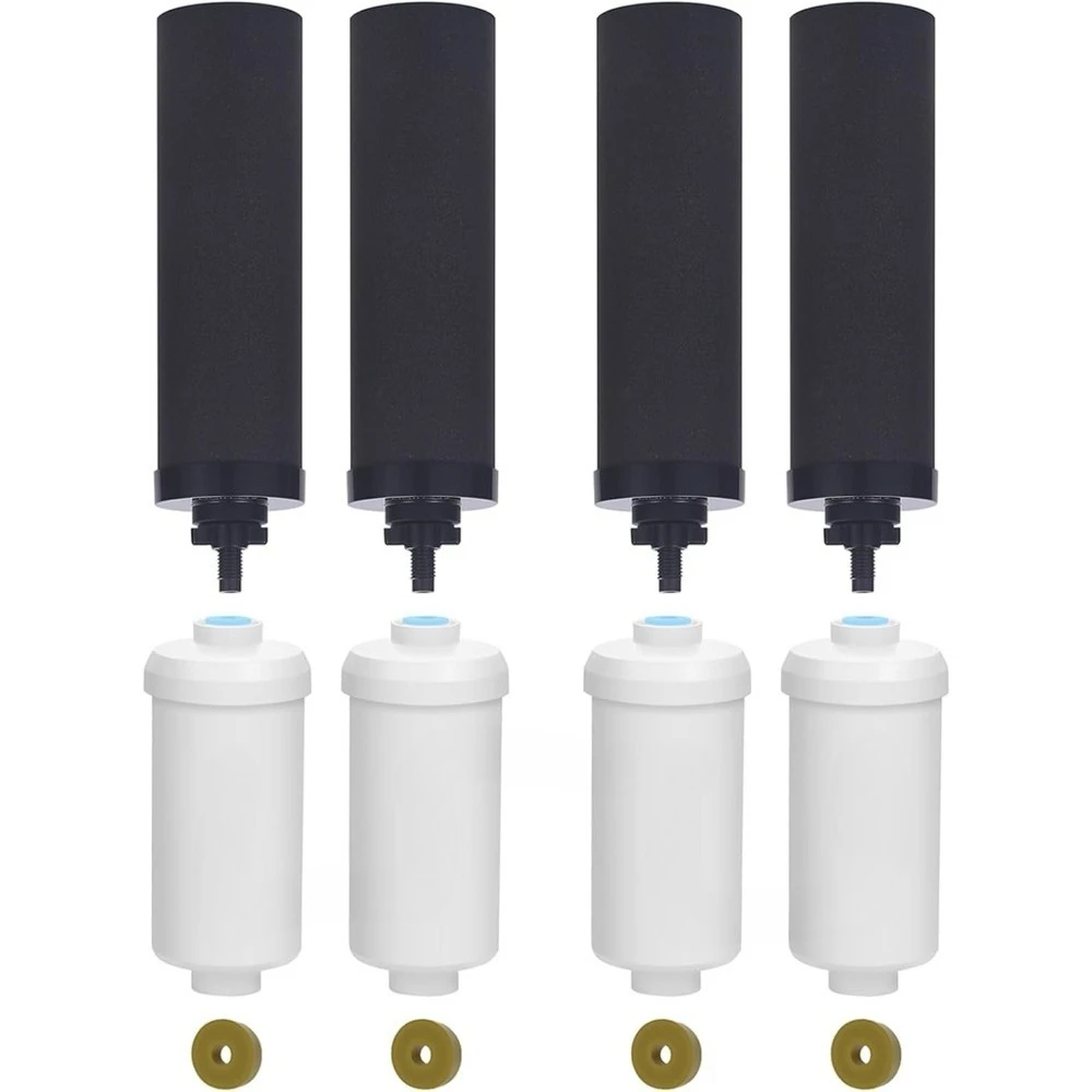 توصيل مجاني - استبدال فلتر المياه، يتضمن 4 فلاتر سوداء و4 فلورايد، 3.4 بوصة عمق × 10.4 بوصة عرض × 12.5 بوصة ارتفاع - عرض ساخن #1