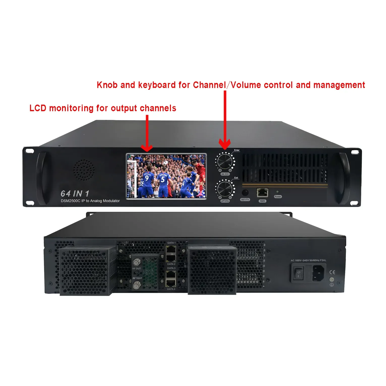 New DSM2500C 64 In 1 Radio & TV Broadcasting Equipment Ip To PAL/NTSC Modulator With Osd Insertion CC/subtitle/teletext