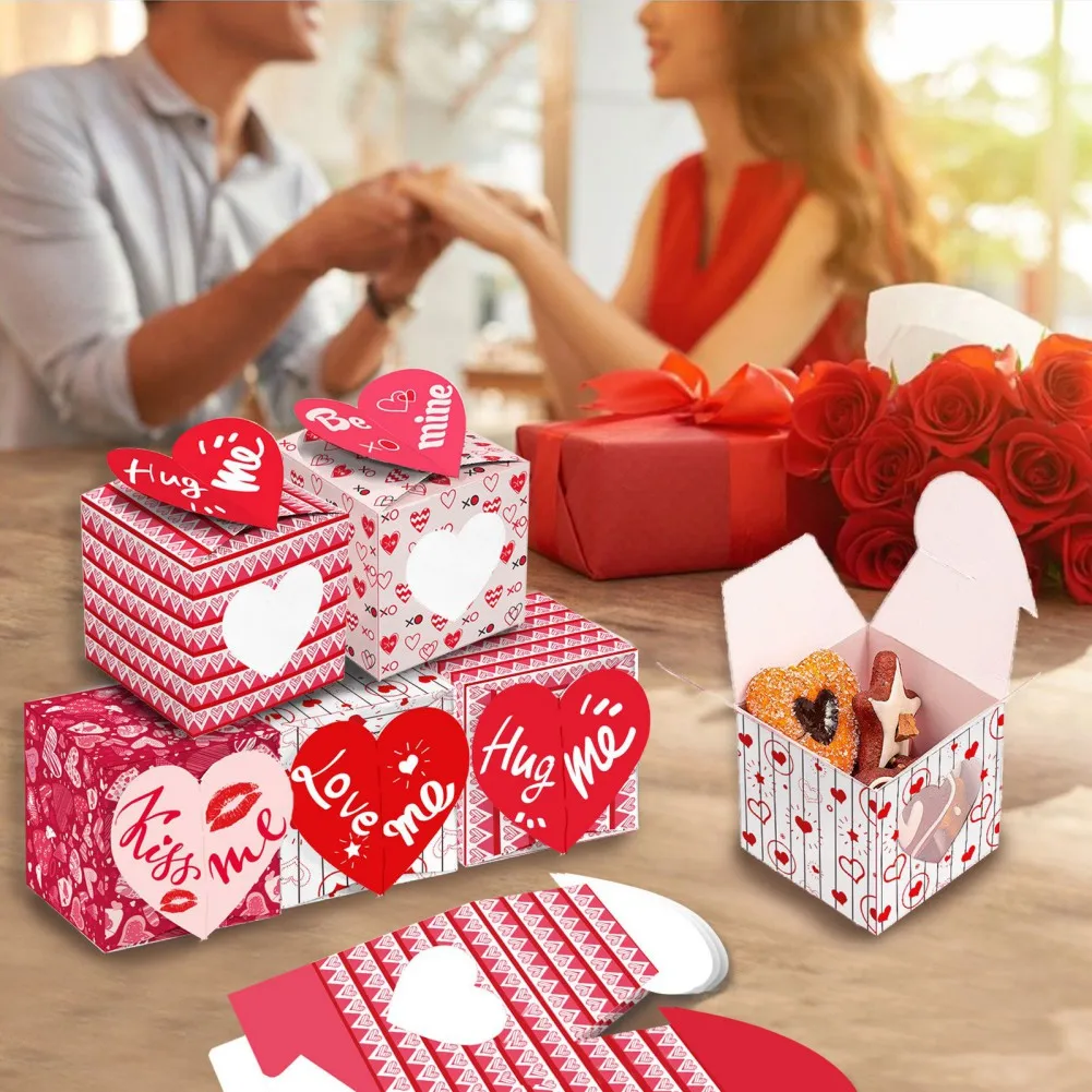 

12pcs/lot Dragees Valentines Day Packaging Candies Box Decorations Gift Heart Candy Boxes for Sweets Wedding Baptism