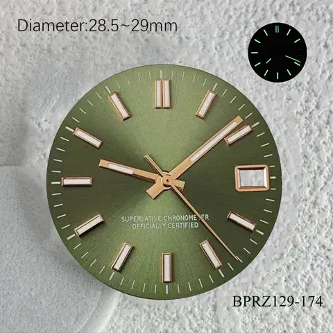 28.5mm S 로고 그린 날짜 다이얼 NH35 NH36 일본 자동 무브먼트에 적합 녹색 빛나는 29mm s 다이얼 시계 액세서리 28.5mm S 로고 그린 날짜 다이얼 NH35 NH36 일본 자동 무브먼트에 적합 녹색 빛나는 29mm s 다이얼 시계 액세서리