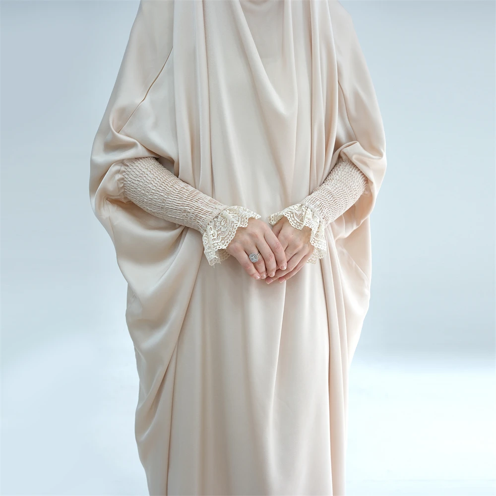 

Eid Djellaba Hooded Abaya Women One Piece Prayer Dress Batwing Sleeve Robe Muslim Abayas Kaftan Ramadan Islam Clothing Jalabiya