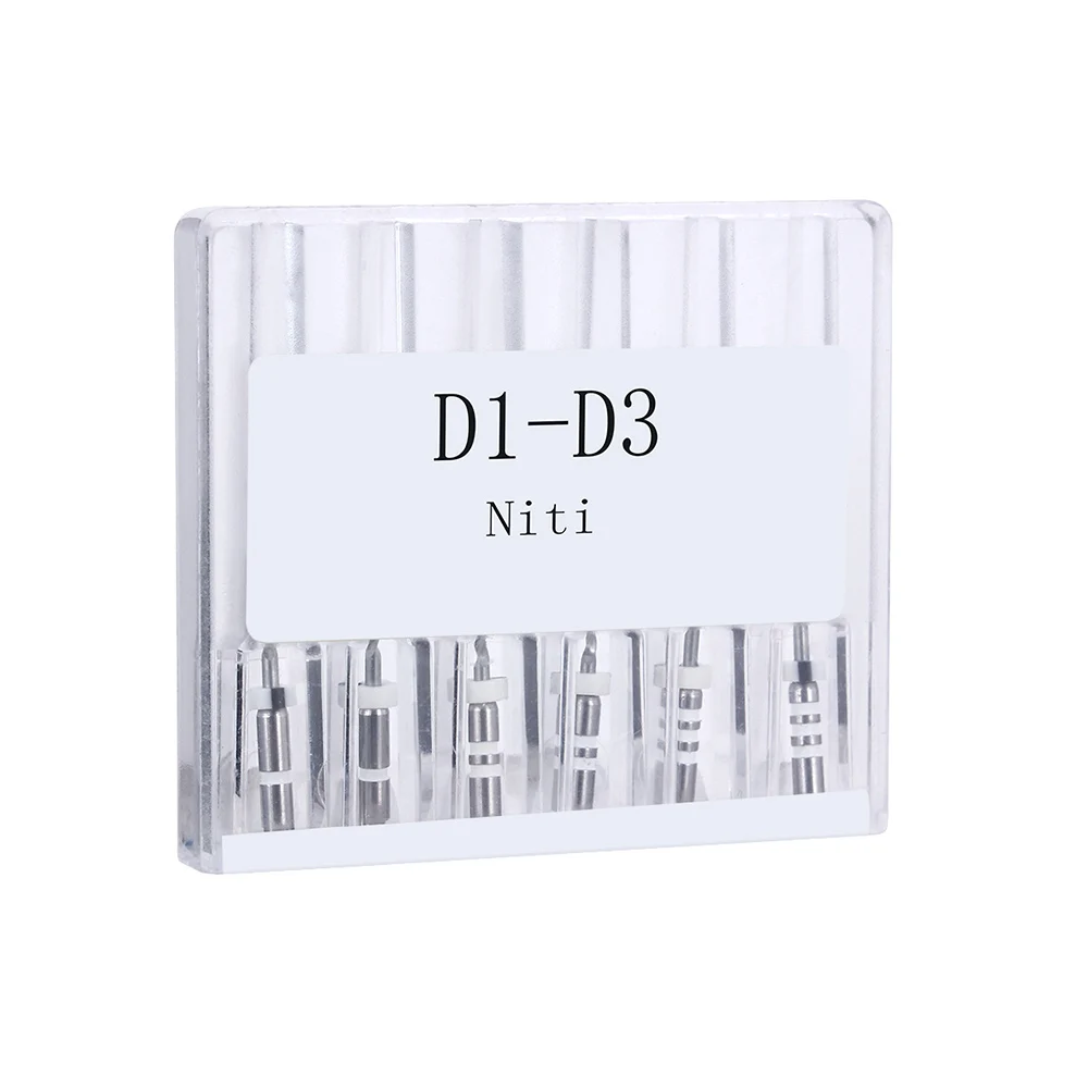 OLIECO 6PCS/Box Dental Retreatment Root Canal NiTi File D1 D2 D3 Nickel-Titanium Endo Engine Use End Files Dentistry Instrument