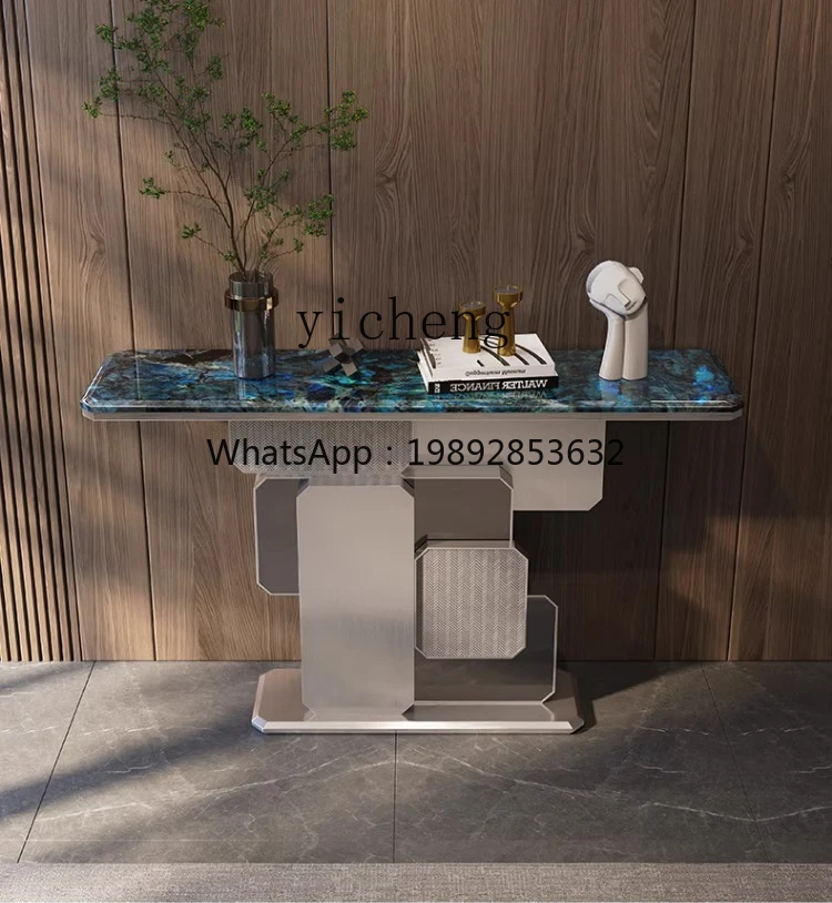 GZ   Marble Art Entrance Table Modern Simple Wall Extremely Narrow End View Table Entrance Entrance Table