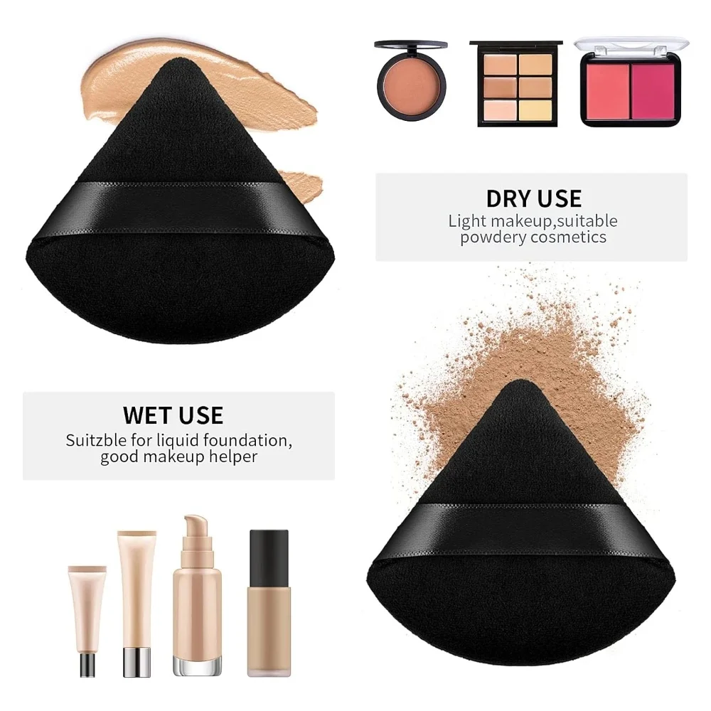 10-100 unidades de Mini Esponjas de Veludo Triangulares para Base e Corretivo, Aplicador Cosmético de Dedo, Ferramentas de Maquiagem de Beleza