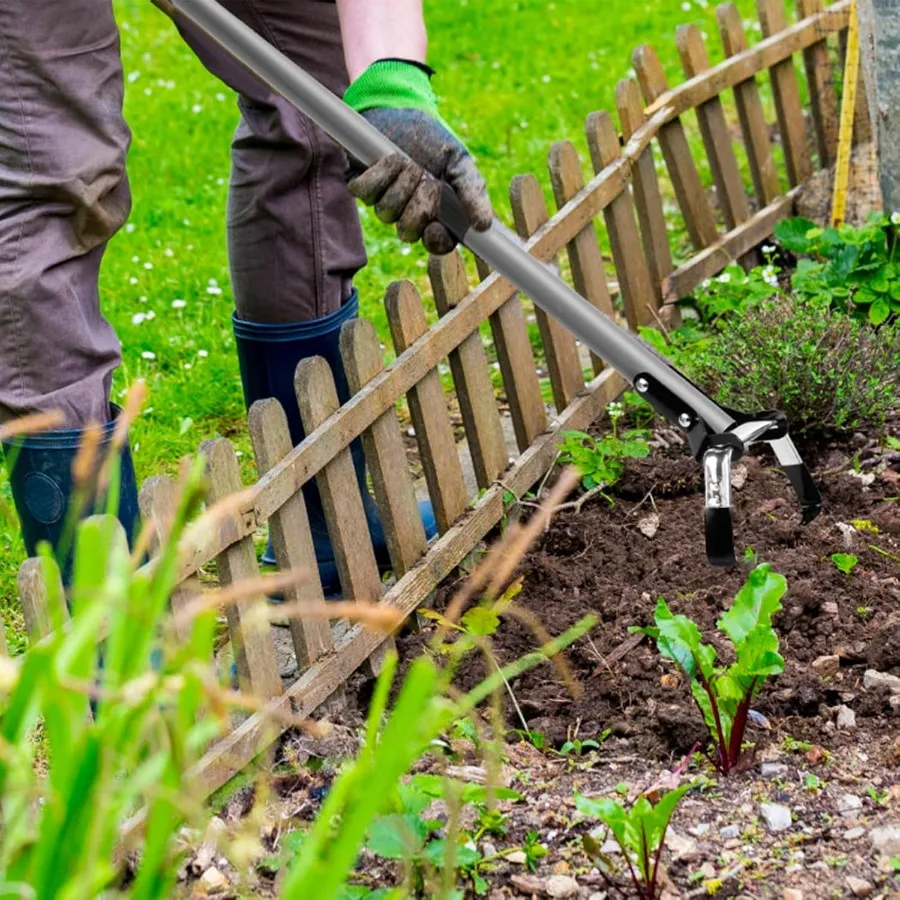 Adjustable 3666 Inch Scuffle Loop Hoe for Garden Weeding and Cultivating with Cushioned Grip Durable Handle Action Hoe Stirrup