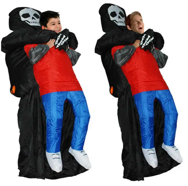 Nadmuchiwany kostium na Halloween dla dzieci, straszny duch noszący człowieka, horror, nadmuchiwany strój dla dorosłych, rekwizyty do występów szkieletu.