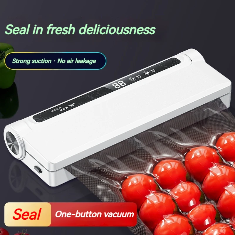 Vacuum Sealer Automatic Sealing Machine No Bag Selection Required Strong Suction Small Size Multifunctional Preservation Machine