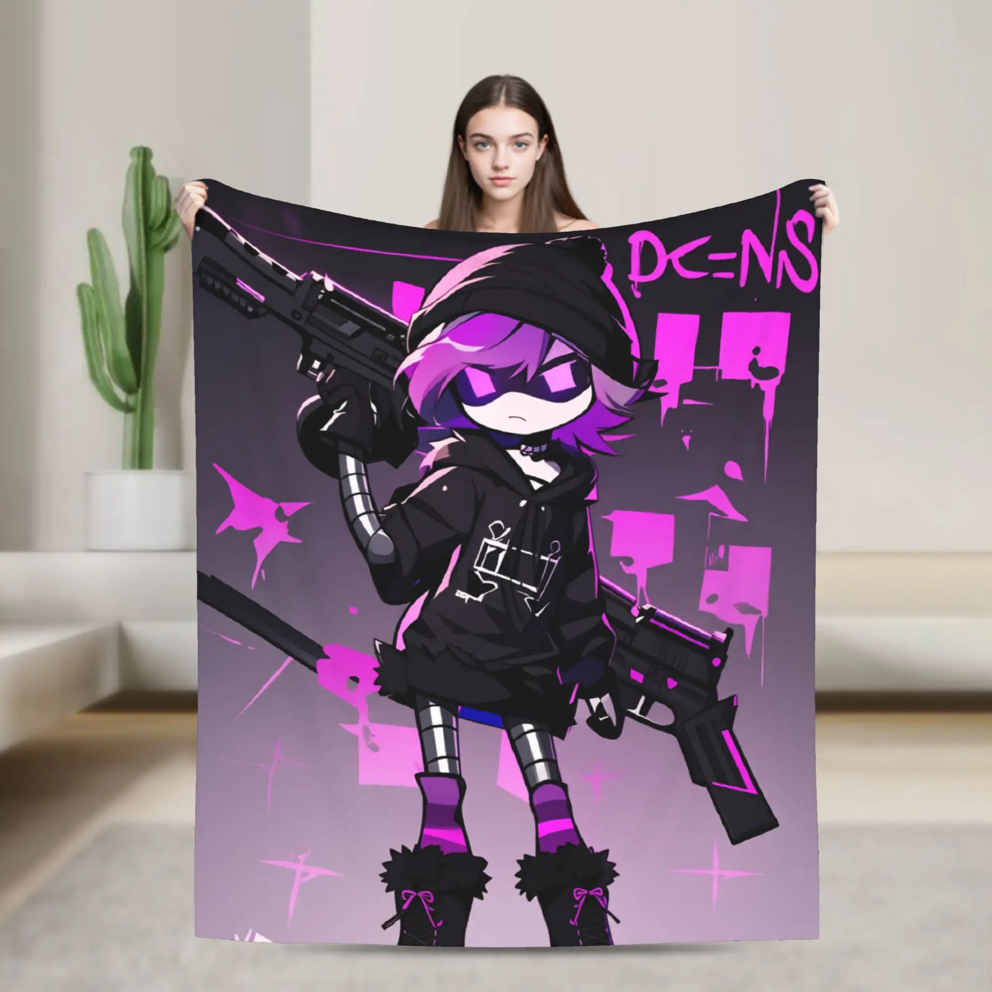 Murder Drones Blanket Quality Super Warm Uzi Doorman Throw Blanket Winter Picnic Bedroom Funny Bedspread