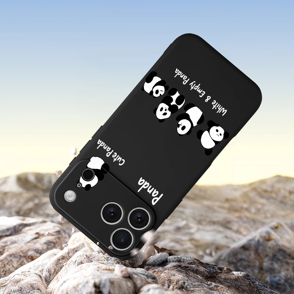 الباندا نمط جراب هاتف آيفون 17 ProMax 17 الهواء 16 15 14 13 12 11 برو ماكس XS Max7 8 زائد 16e 16 زائد غطاء من البولي يوريثان Coque