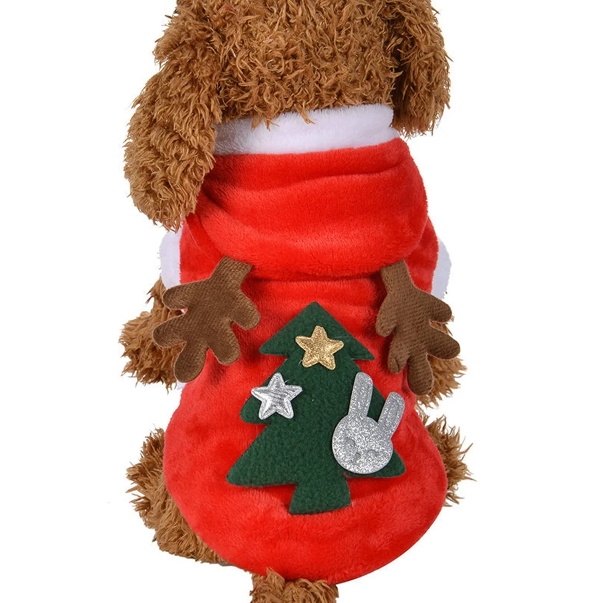 

1PC Pet Clothing Special Occasions Dog Christmas Flannel Clothes XS Size Easy Wear Fashion Elk Design Cute Small Dogs Outdoor