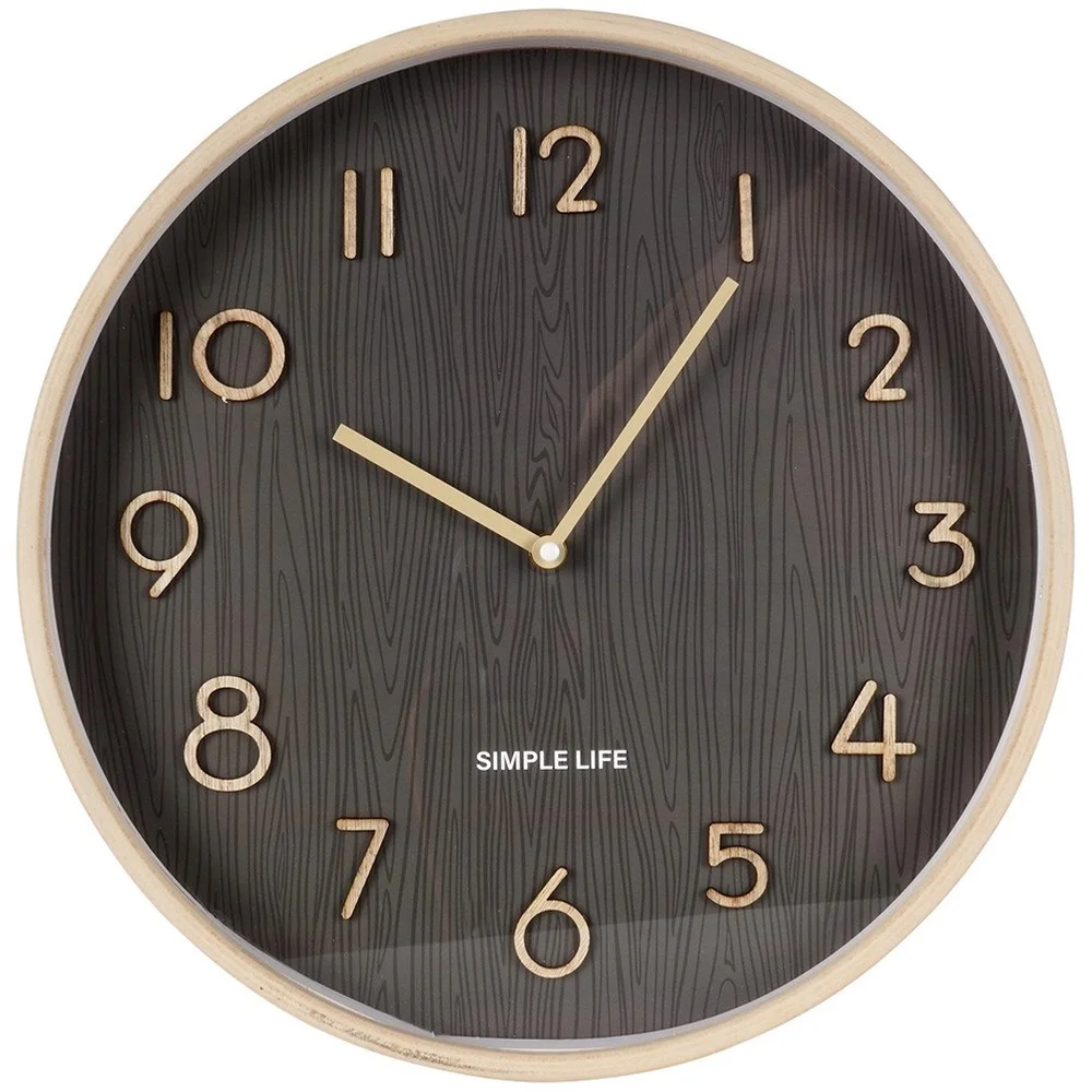 Wandklok grijs 38cm
