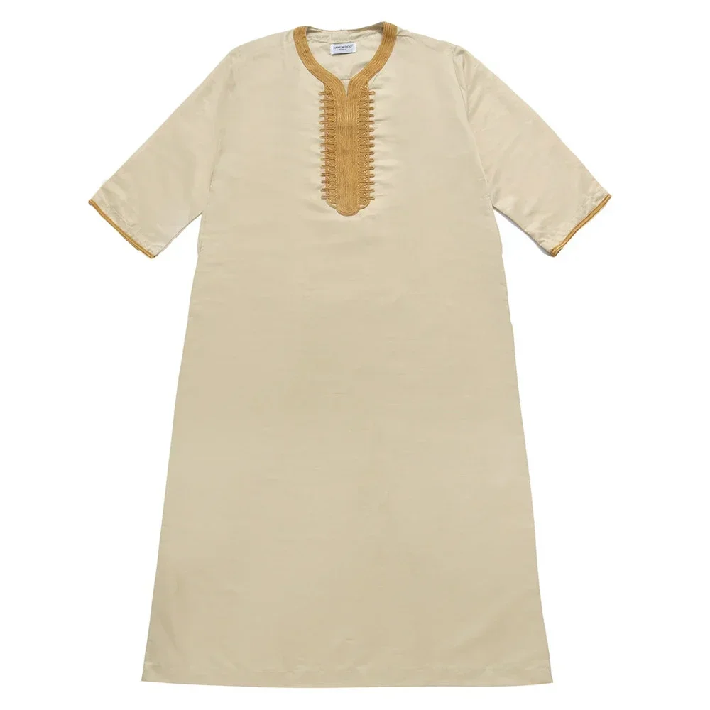 Pria Muslim Jubba Kaftan Islami Gaun Panjang Maxi Thobe Abaya Thoub Masjid Arab Dishdasha Timur Tengah Dubai Pakistan Ramadhan