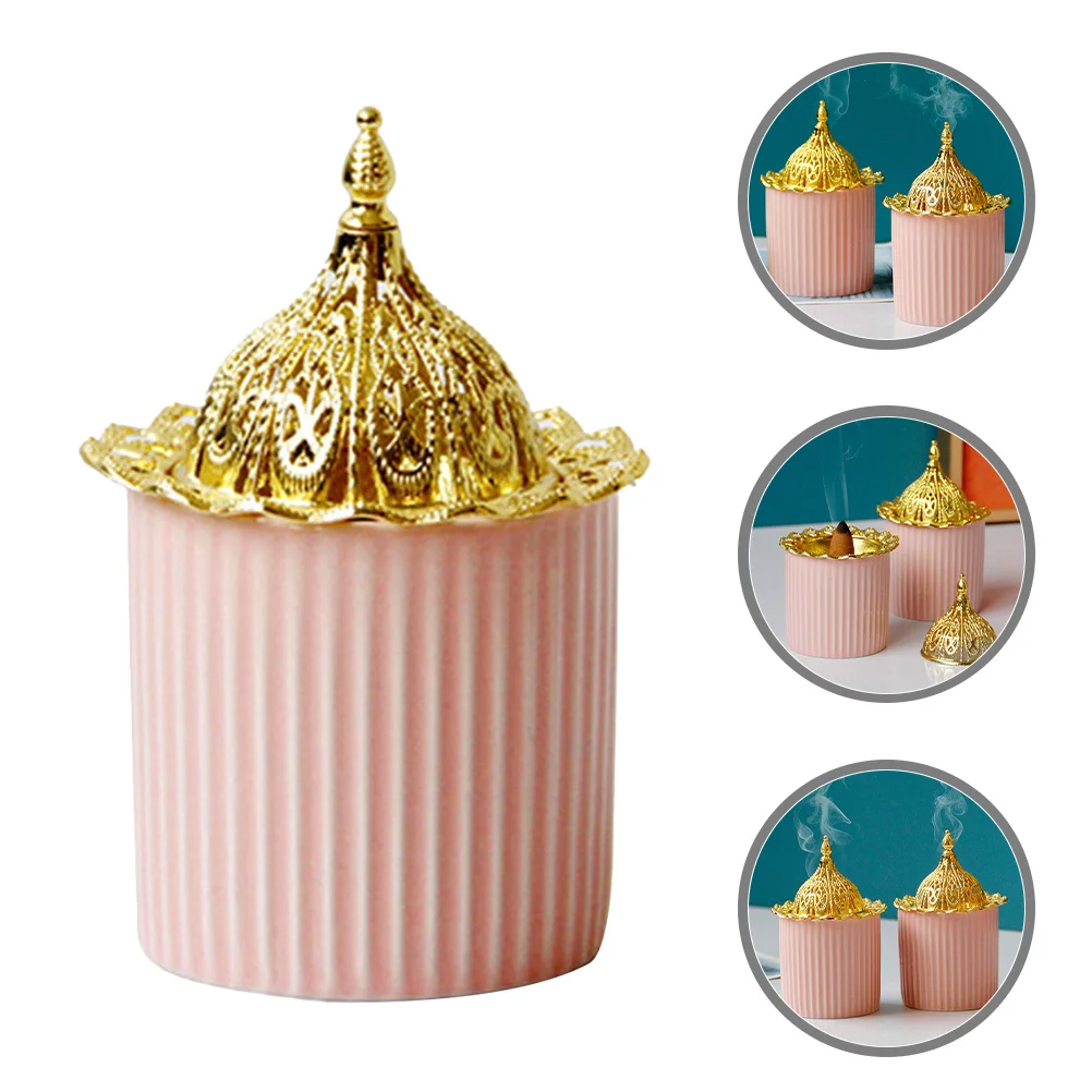 

Ceramic Incense Burner European Style Premium Metal Material Home Yoga Sauna Room Decor Exquisite Craft Design Gift