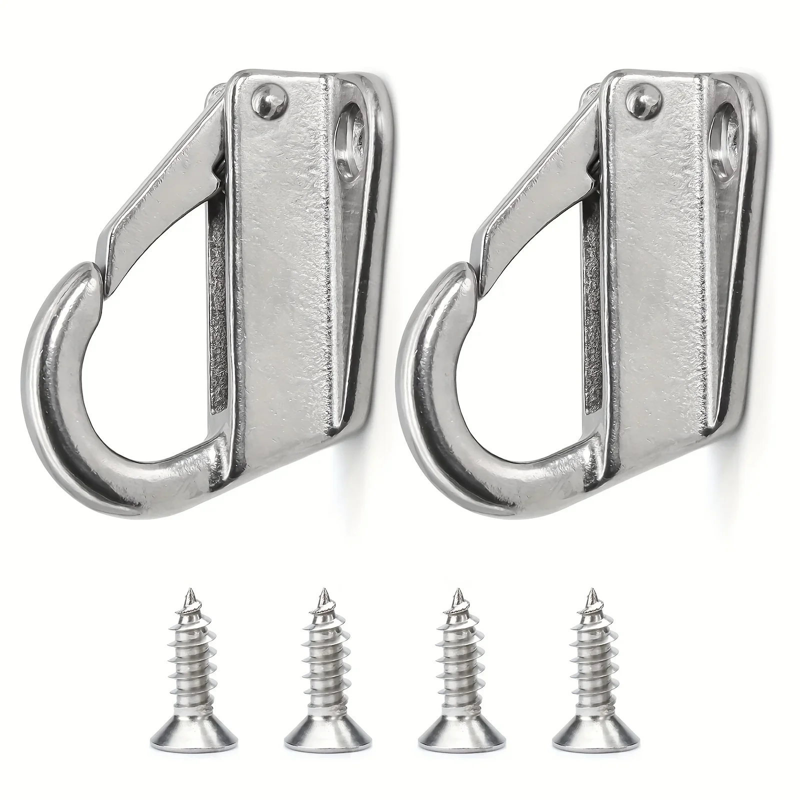2pcs Stainless Steel Fender Hook Screw Wall Hanging Staple Hanger, Marine-Grade, for Nautical Accessories, Boat Deck Protection
