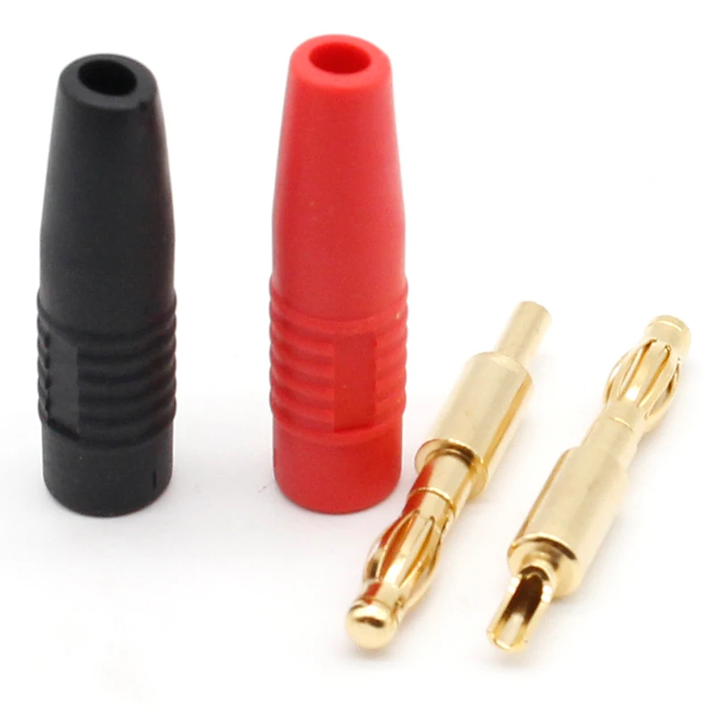 4pcs nuove spine da 4mm connettori musicali placcati in oro con cavo per altoparlanti musicali