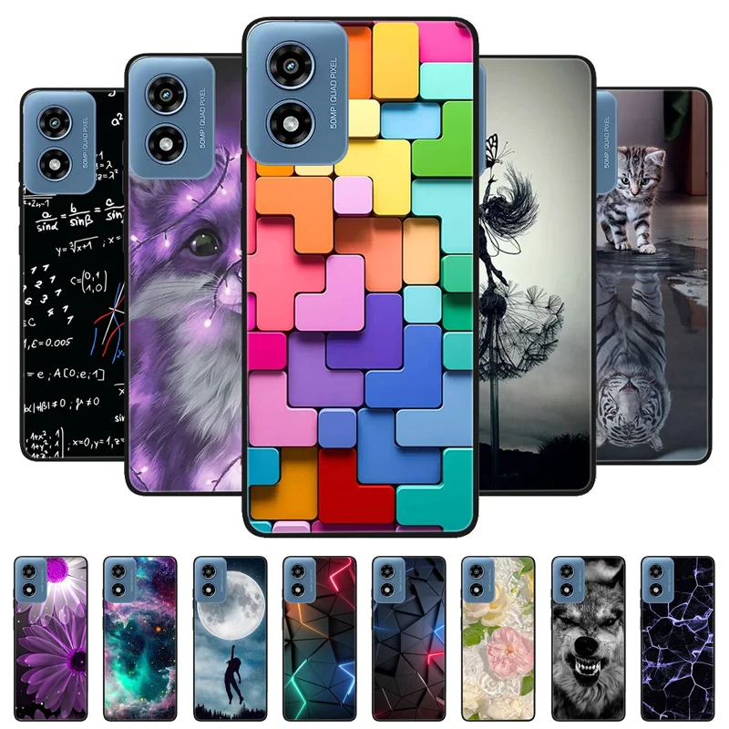 For Motorola Moto G Play 2024 Case Lion Wolf Silicone Soft Back Cover For Motorola Moto G Play Gen 3 Phone Case Protective Shell