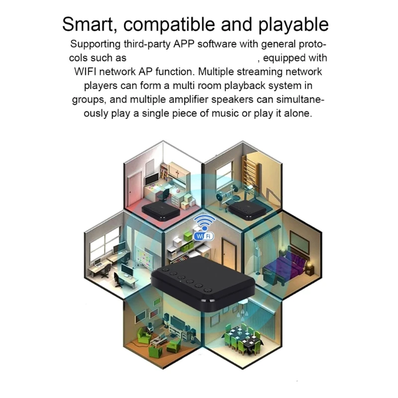 WR320PRO HIFI WiFi Auditory Receiver With Bluetooth-compatible 5.2 And Multiple Room Streaming Capability