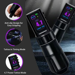 Wireless Tattoo Pen Tattoo Machine Dual Mode Direct Drive IPS Screen Timing Function Battery 1800mAh Suitable Tattoo Artists