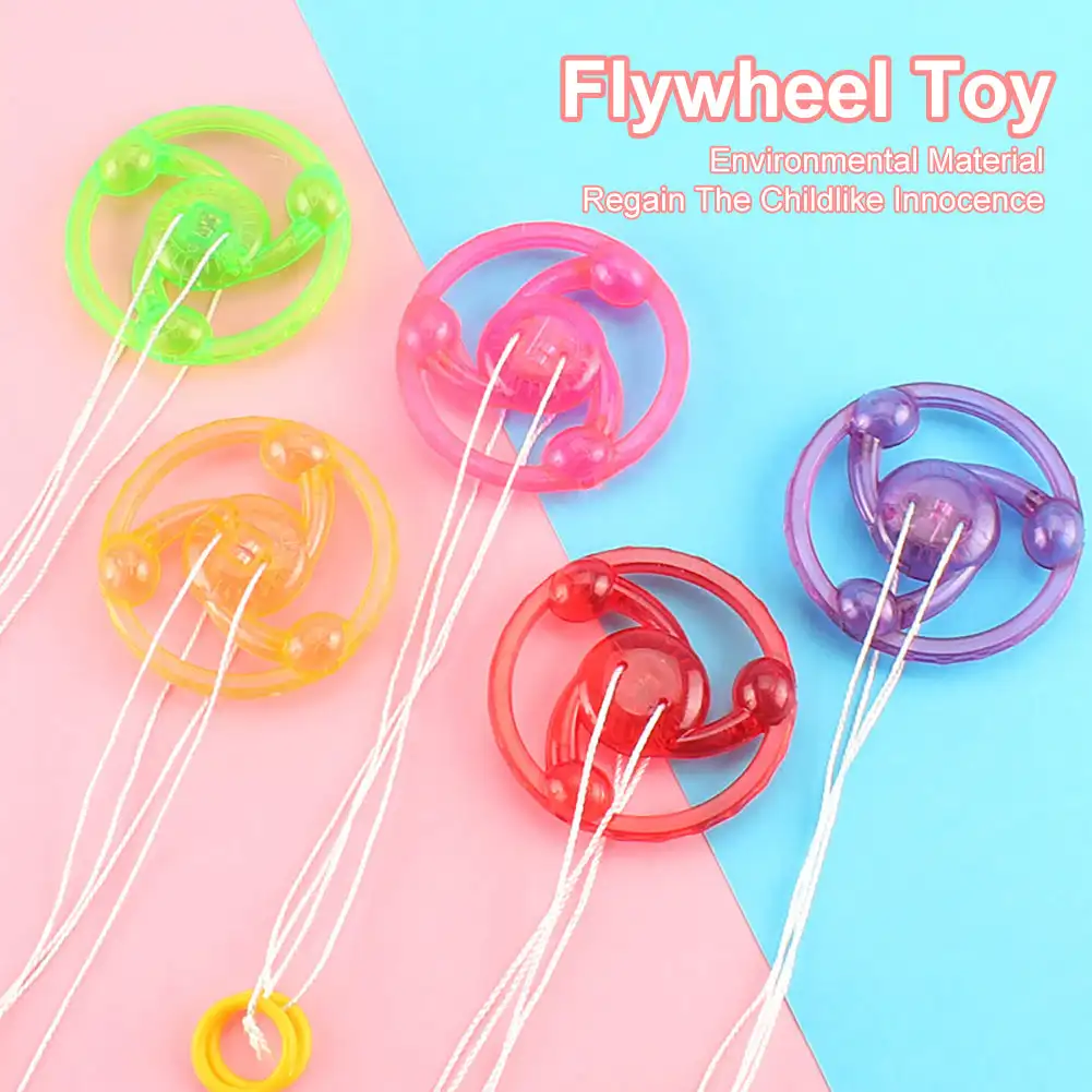 1pcs Random Color Luminous Hand Pull Luminous Flashing Rope Flywheel Toy Led Light Toy Novelty Children Flywheel Flash Gyro Gift