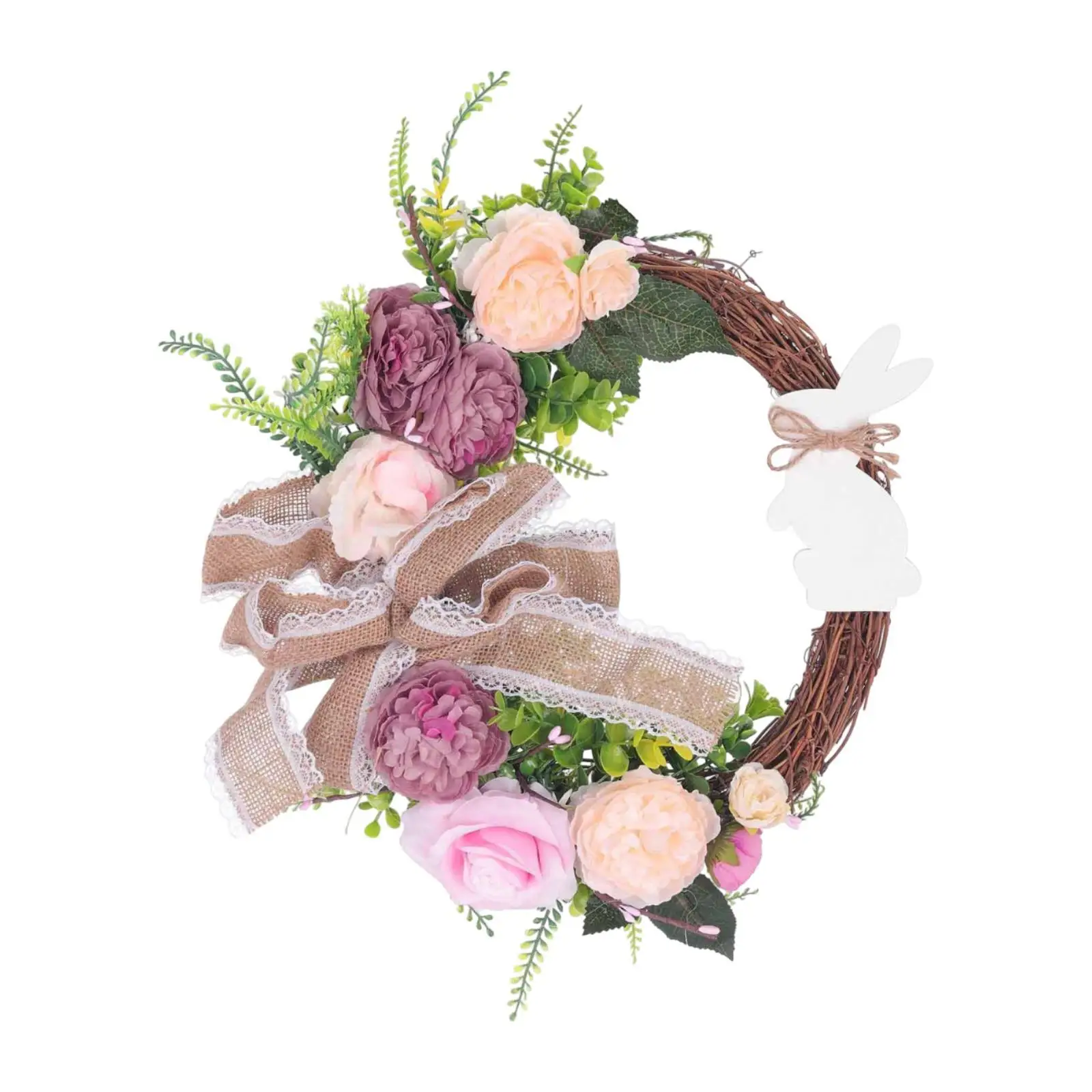 

Easter Wreath for Front Door Lifelike Hanging Gift Photo Props Flower Wreath