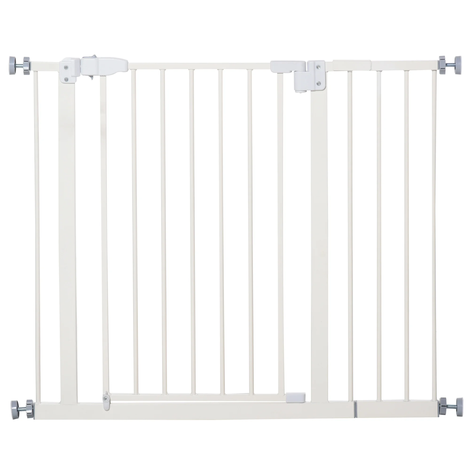 PawHut Barrera de Seguridad con Longitud Ajustable 74-97,5x76,2 cm Blanco