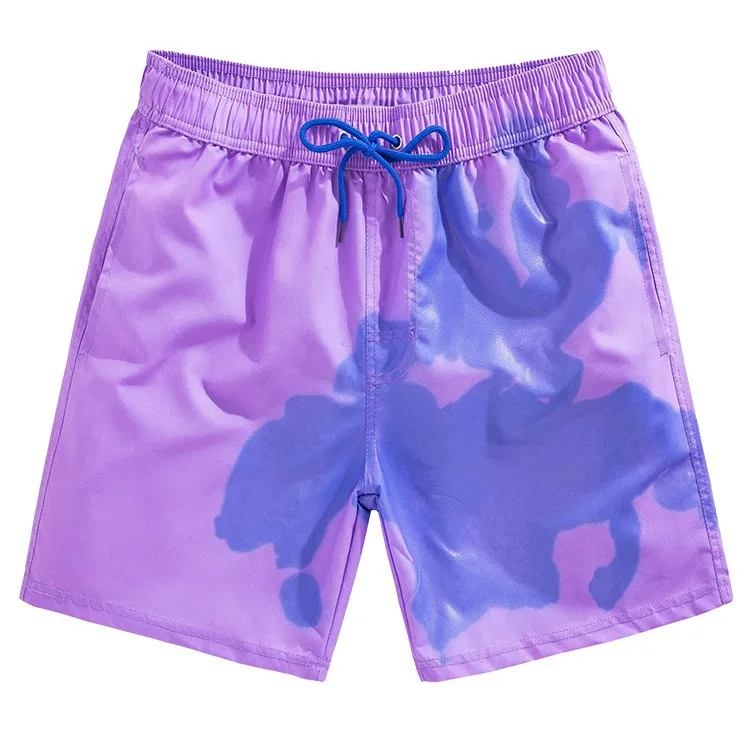 

Новые модные мужские повседневные модные быстросохнущие шорты с градиентом цвета, свободные широкие шорты длиной до колена на шнурке для пляжа, мужские