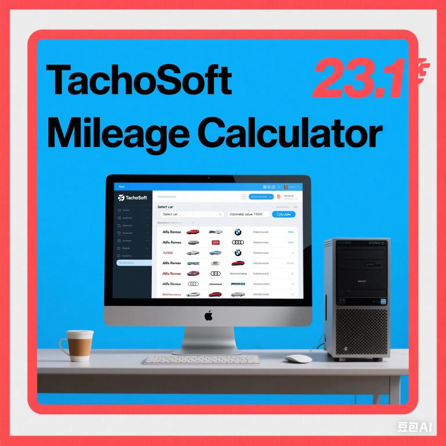 

TachoSoft Mileage Calculator 23.1 Digital Odometer Vehicle Mileage Tracker with License Mileage Counter Calculation Software