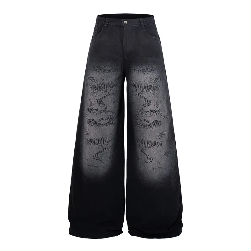 

Washed Bootcut Jeans For Man Straight Denim Hip Hop Casual Trousers Wide Leg Loose Baggy Jeans Brand Clothing Mens Apparel