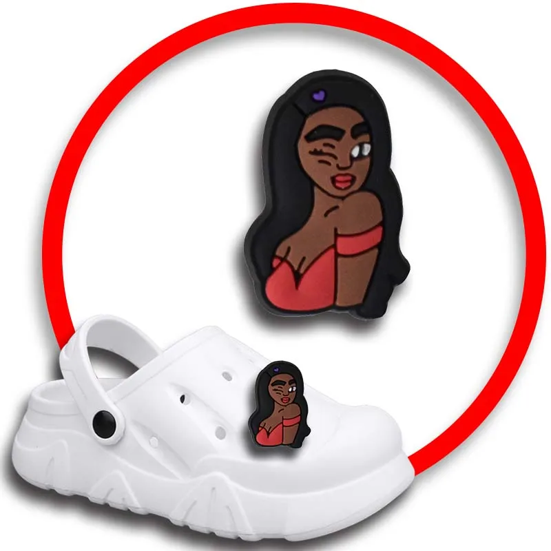 Breloques de chaussures à tête afro pour Crocs, sandales, sabots pour femmes, épingles à chaussures, accessoires de décorations de chaussures, badges pour hommes, garçons, filles, enfants