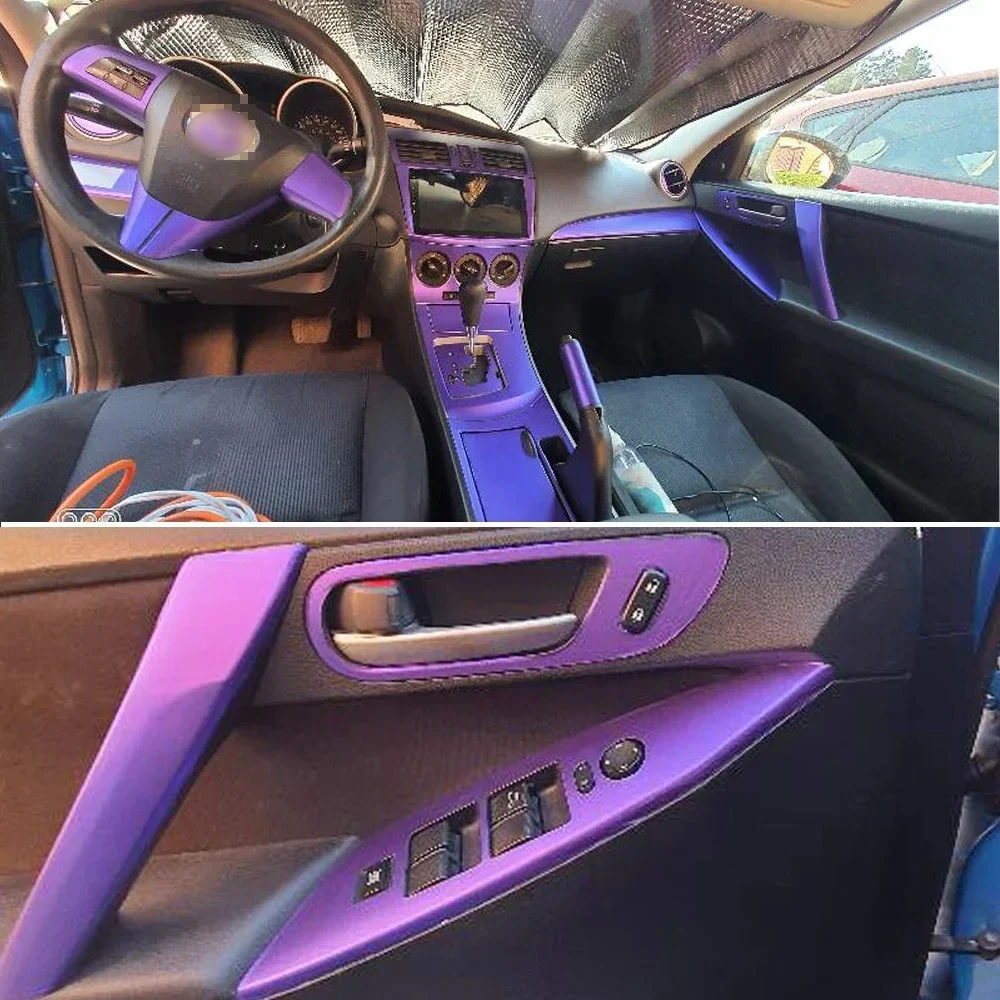 Picture 4: For Mazda 3 2010-2015 Interior Central Control Panel Door Handle Carbon Fiber Stickers Decals Car styling Accessorie
