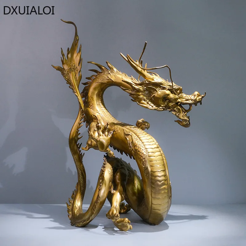 Imagem -03 - Shengxiaolong Bronze Dragão Ornamentos Artesanato Presente para Abertura da Loja Decoração Desktop Office Home Decor Acessórios