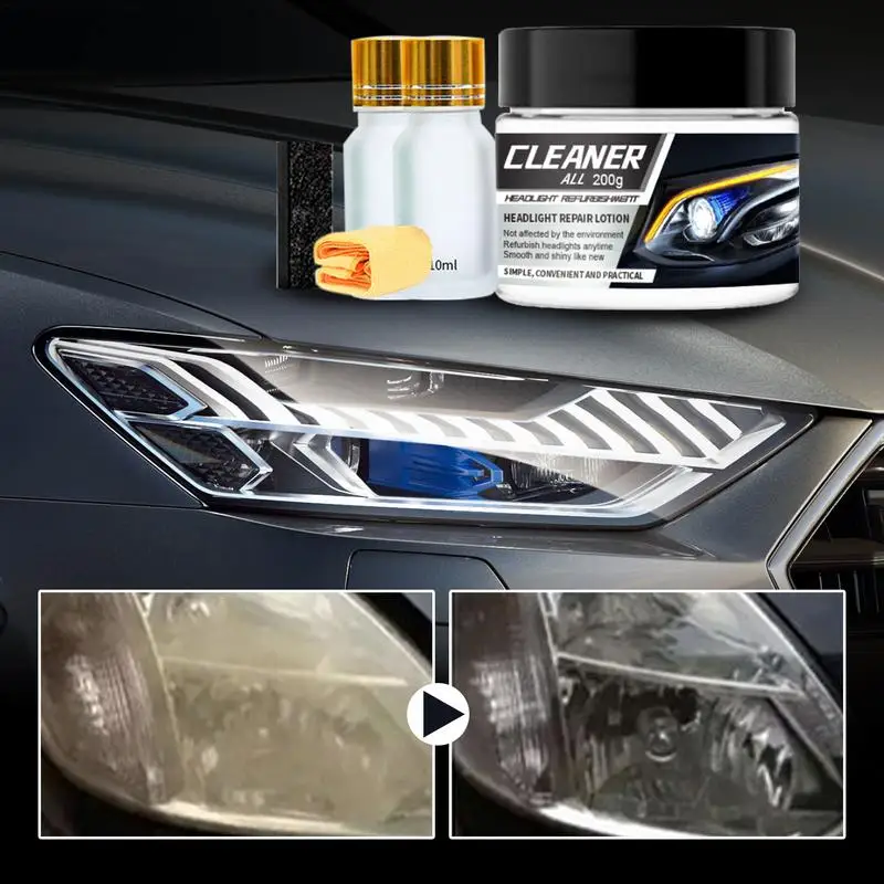 

Headlight Restorer Kit Automotive Headlight Polish Kit Headlight Restoration Tool Auto Detailing Supplies Headlight Repair Paste