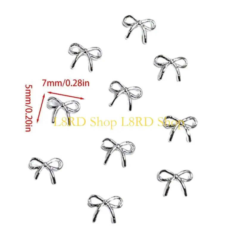 L8rd Sortiment von 10 Legierungs -Schmetterlingsnagelzubehör für schöne Nägeldekoration