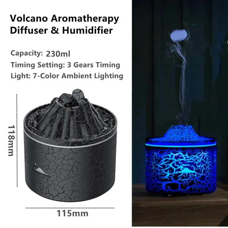 Upgraded Flame Spray Humidifier, 3D Simulated Flame Smoke Ring Aromatherapy Diffuser, Suitable For Home, Office And Yoga