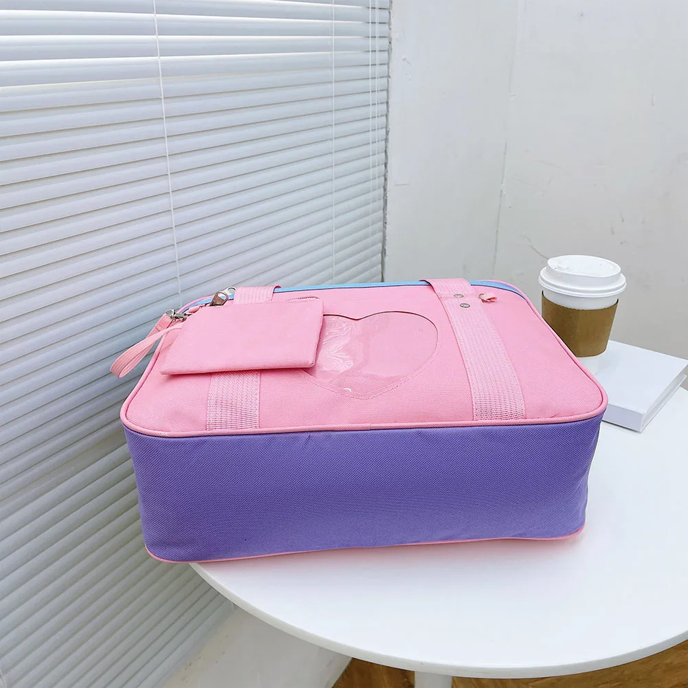 شفافة الحب حقيبة كتف السفر الحقائب المدرسية المرقعة تصميم المرأة سعة كبيرة قماش حقيبة يد الإمدادات #2