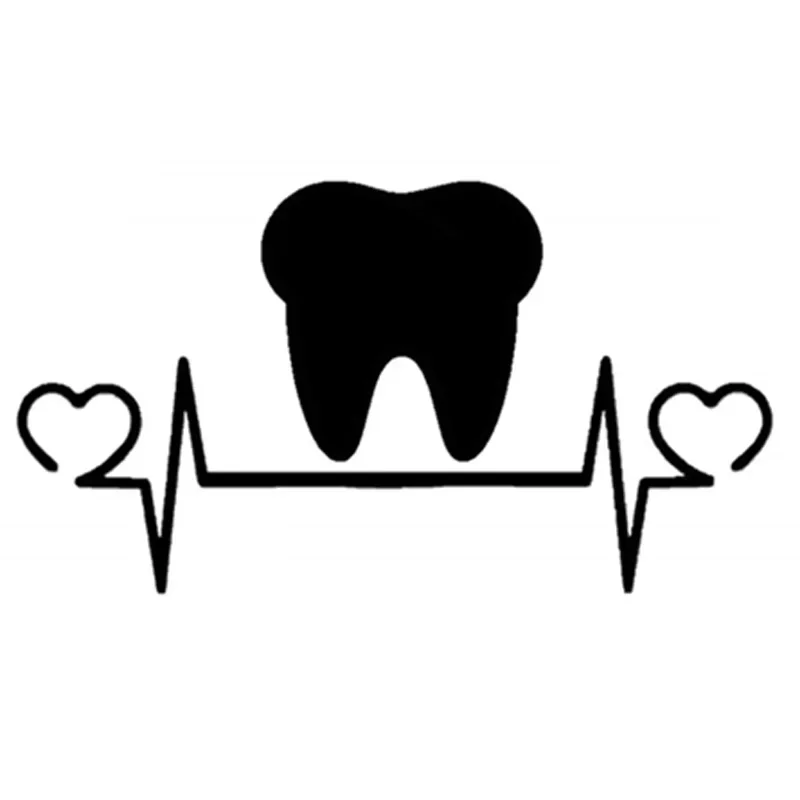 

20X10.9CM Tooth Lifeline Heartbeat Vinyl Decal Car Sticker Exterior Accessories for Pontiac Firebird Grand Peugeot 208 307 Seat