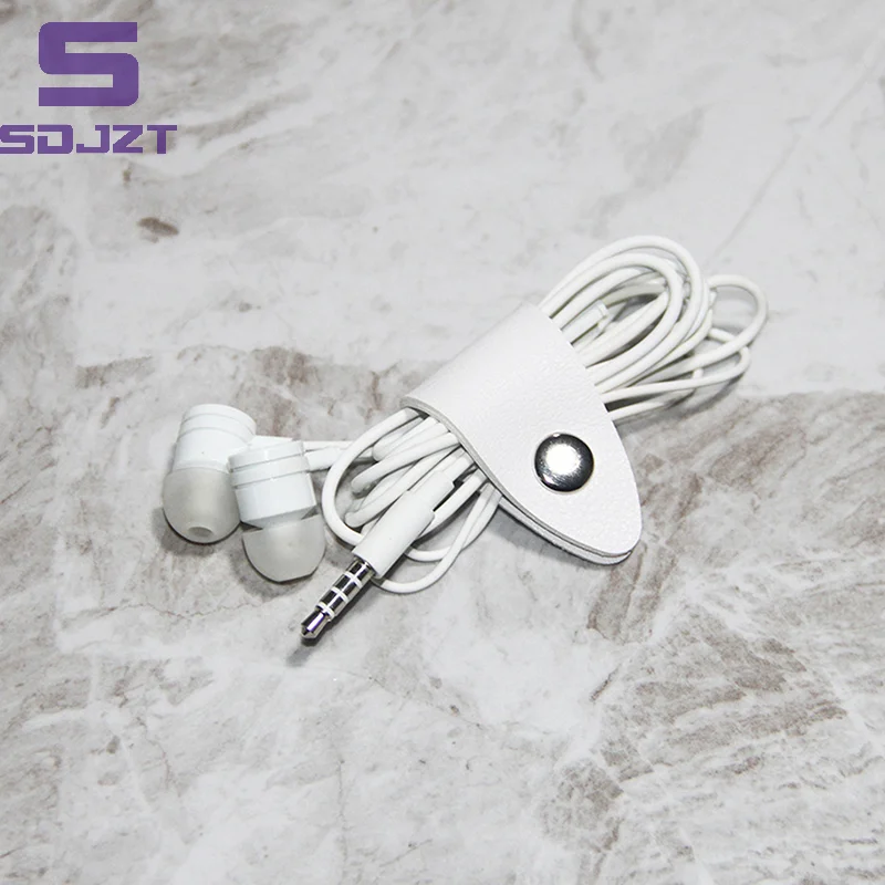 Leather Cord Winder Straps Headphone Cable Charging Cable Storage Holder Desktop Data Cable Organizers