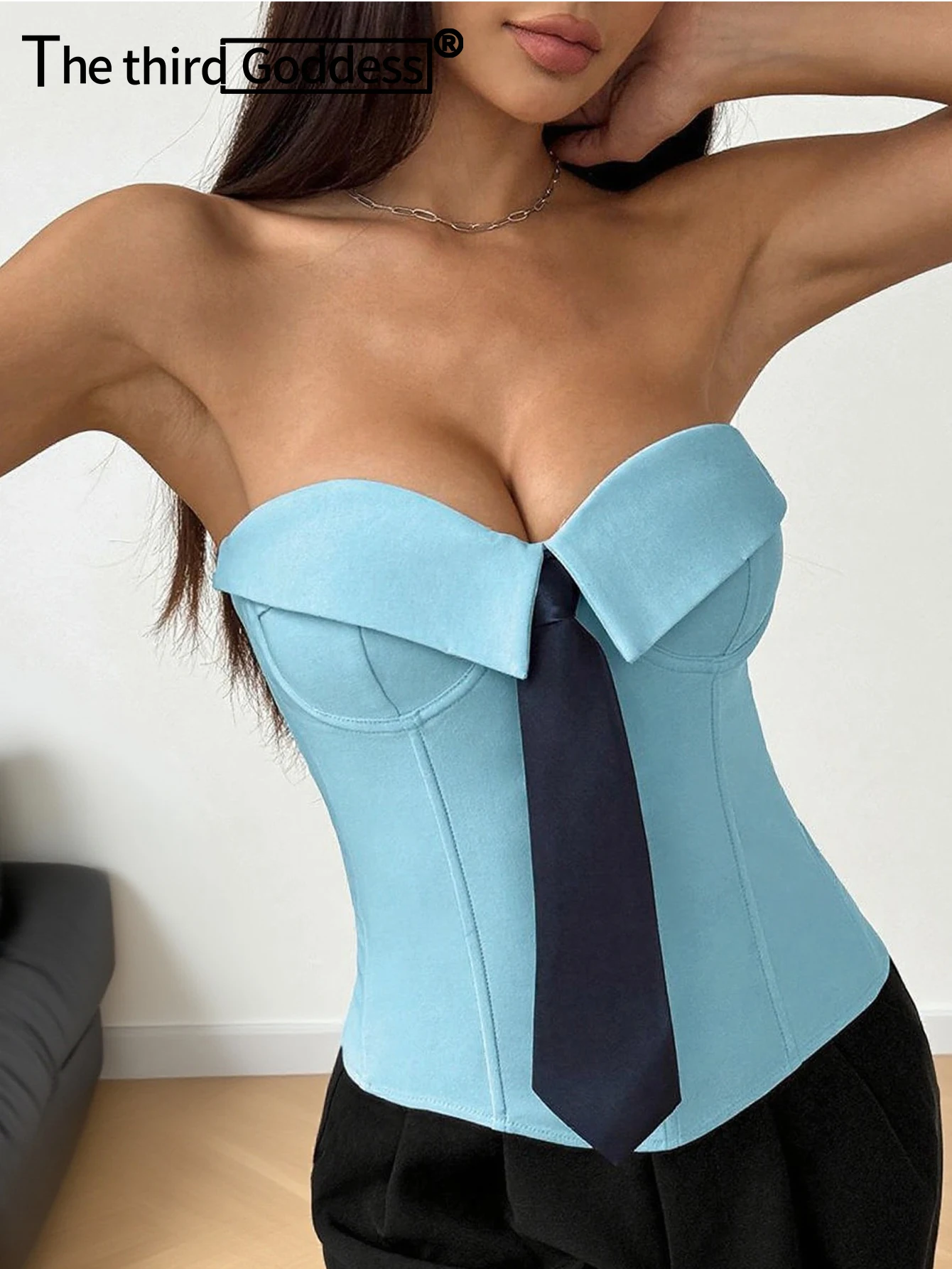 Camiseta sin mangas con corsé blanco y espalda descubierta para mujer, tops sexys para fiesta y club de verano, top de tubo con lazo recortado, ropa de calle a la moda para mujer 2025