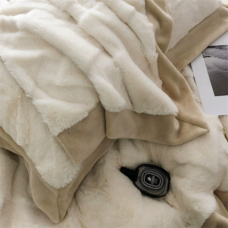 Winter Thickened Milk Fleece 4pcs Bedding Sets for Adult Warm Comforter Bedding Sets for Home Bedroom