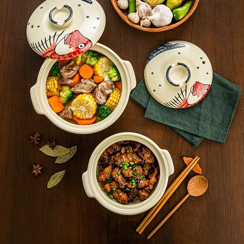 Japanese Casserole Pot High Temperature Resistant Dry Burning NO Cracking Special for Gas Stove Soup Ceramic Casserole Soup Pot