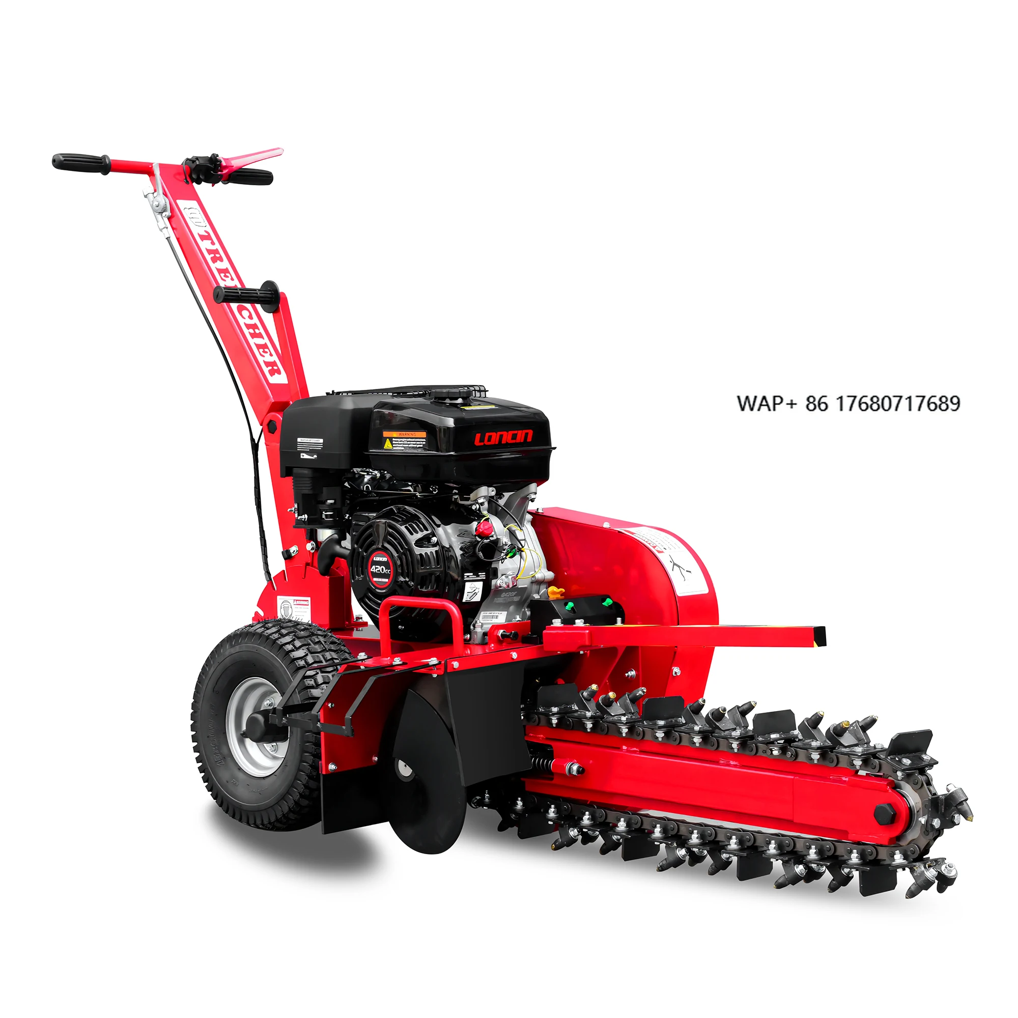 TUV CE Certificate 15HP Max Depth 600mm Farm Trencher with Chain Saw Ditching Trenching Machine Mini Trencher  Machine
