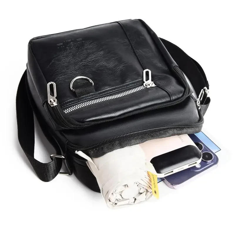 Heren PU lederen crossbody schoudertassen Hoge kwaliteit Tote Fashion Business Man Messenger Bag Leren tassen Fanny Pack