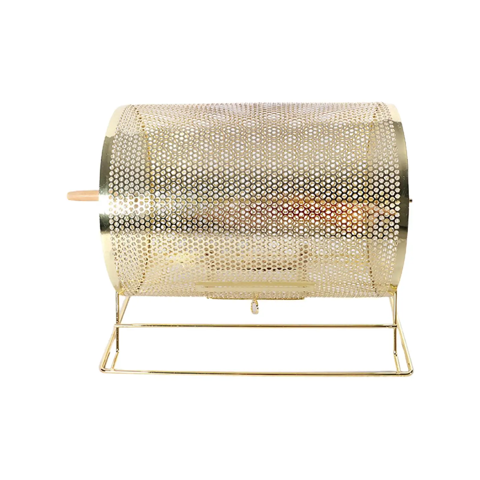 Metal Raffle Drum with Wooden Handle for Party Games Lottery Drawing Prize Wheel Rotating Equipment