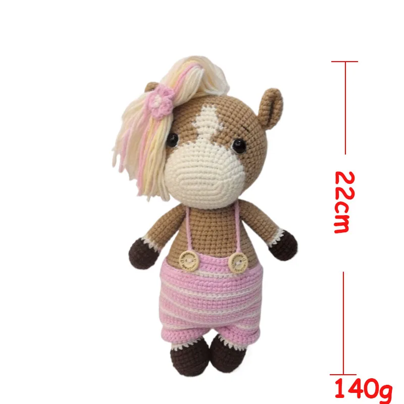 Giocattoli di cavallo ripieni all'uncinetto per bambini Bambola di cavallo di peluche lavorata a maglia in cotone morbido Mini bambola da coccole kawaii per giocattolo educativo precoce appena nato