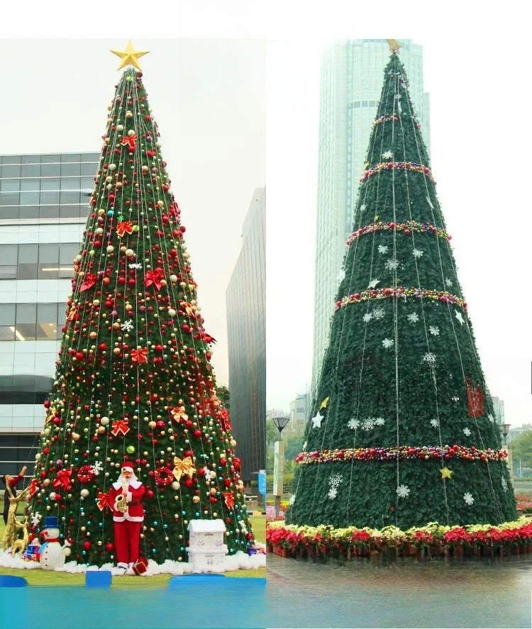 4-15 Meters Large Frame Outdoor Xmas Decor Tree Complete Set For Garden Hotel Tourist Attraction Holiday Scene Layout Ornament